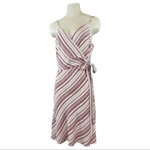 Lavender Brown (L) Wrap Mini Dress Striped Tank NWT